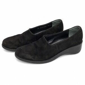 Robert Clergerie Paris Platform Loafers Women 7.5 Black Vintage Suede Slip On